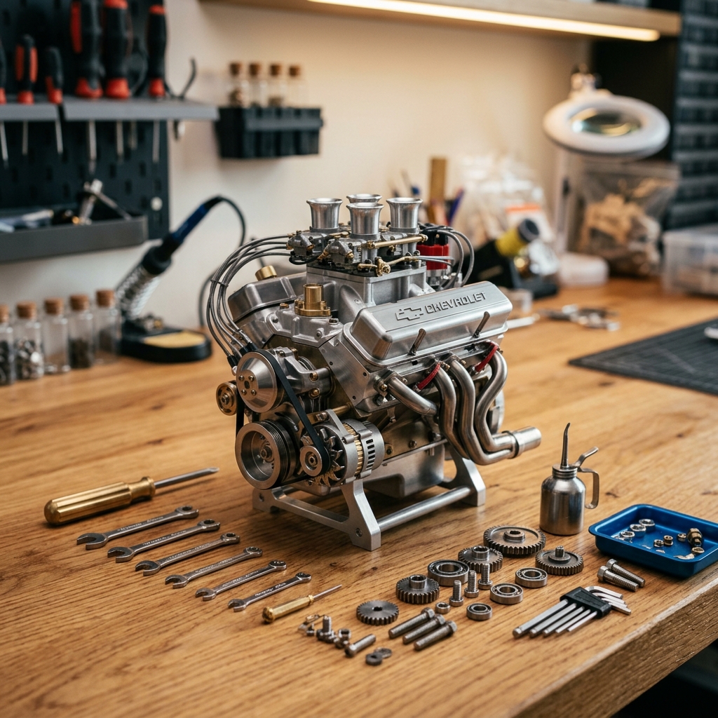 Enginediy Metal V8 Engine Model Kit